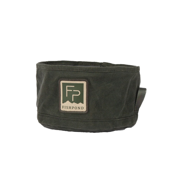 Fishpond Bow Wow Travel Water Bowl in Duskwood with FP logo patch