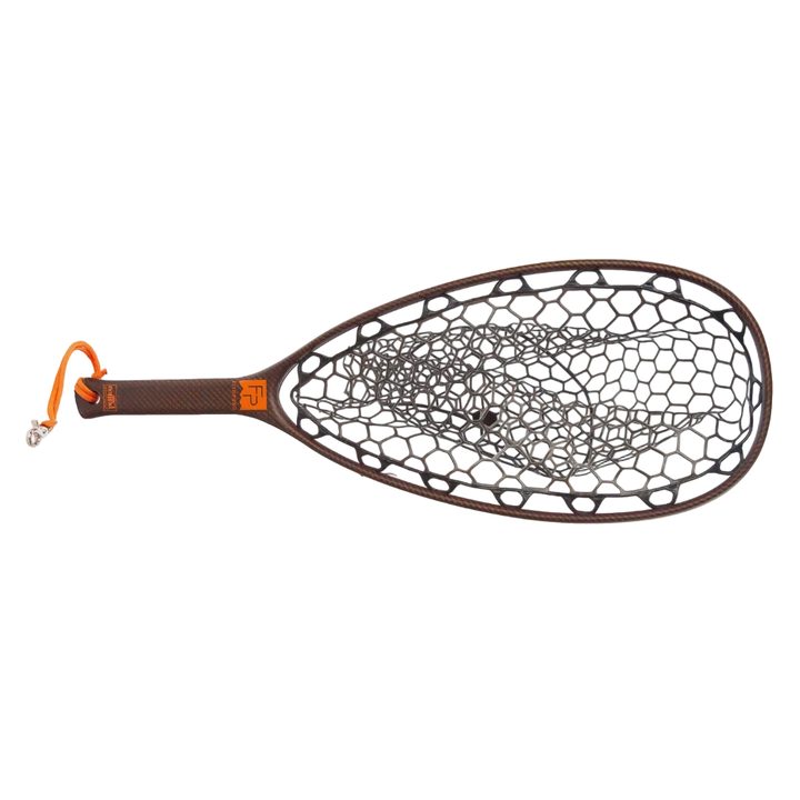 Fishpond Nomad Native Net River Armor 2.0 teardrop frame black honeycomb mesh white background