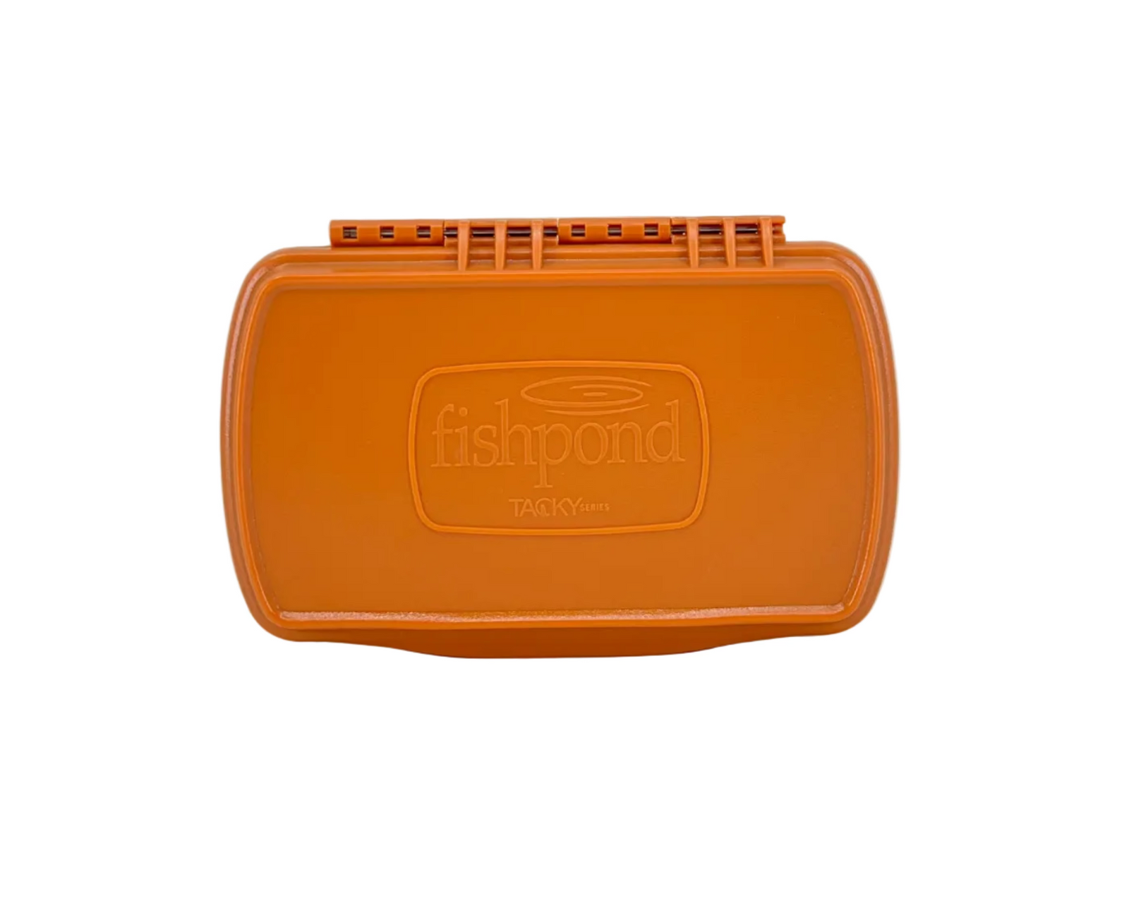 Fishpond Tacky Pescador Small Fly Box in Burnt Orange with embossed logo