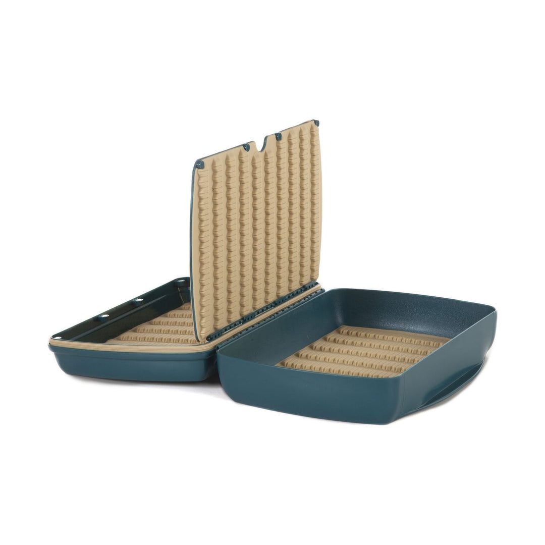 Fishpond Pescador XL Leaflet fly box insert with tan silicone anchoring tabs