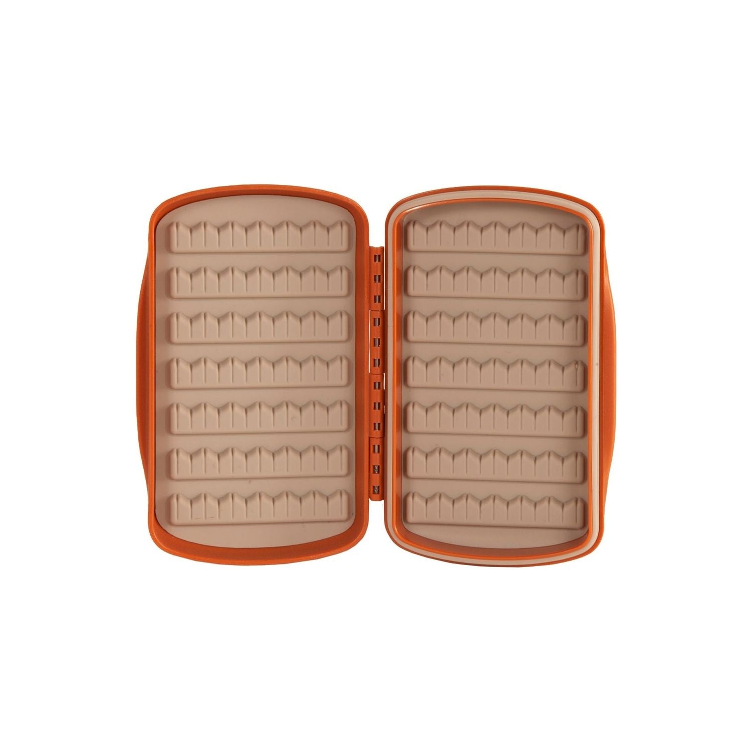 Empty Fishpond Tacky Pescador Small fly box showing tan V-slot foam interior organization