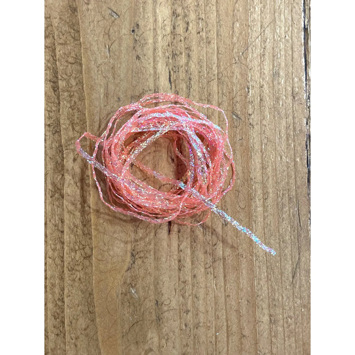 Coral pink flat diamond braid with holographic blue and purple flash