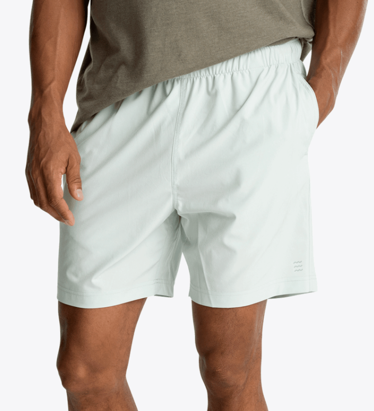 Free Fly Breeze Short 6 in Surf Spray with on-seam pockets and drawstring waist