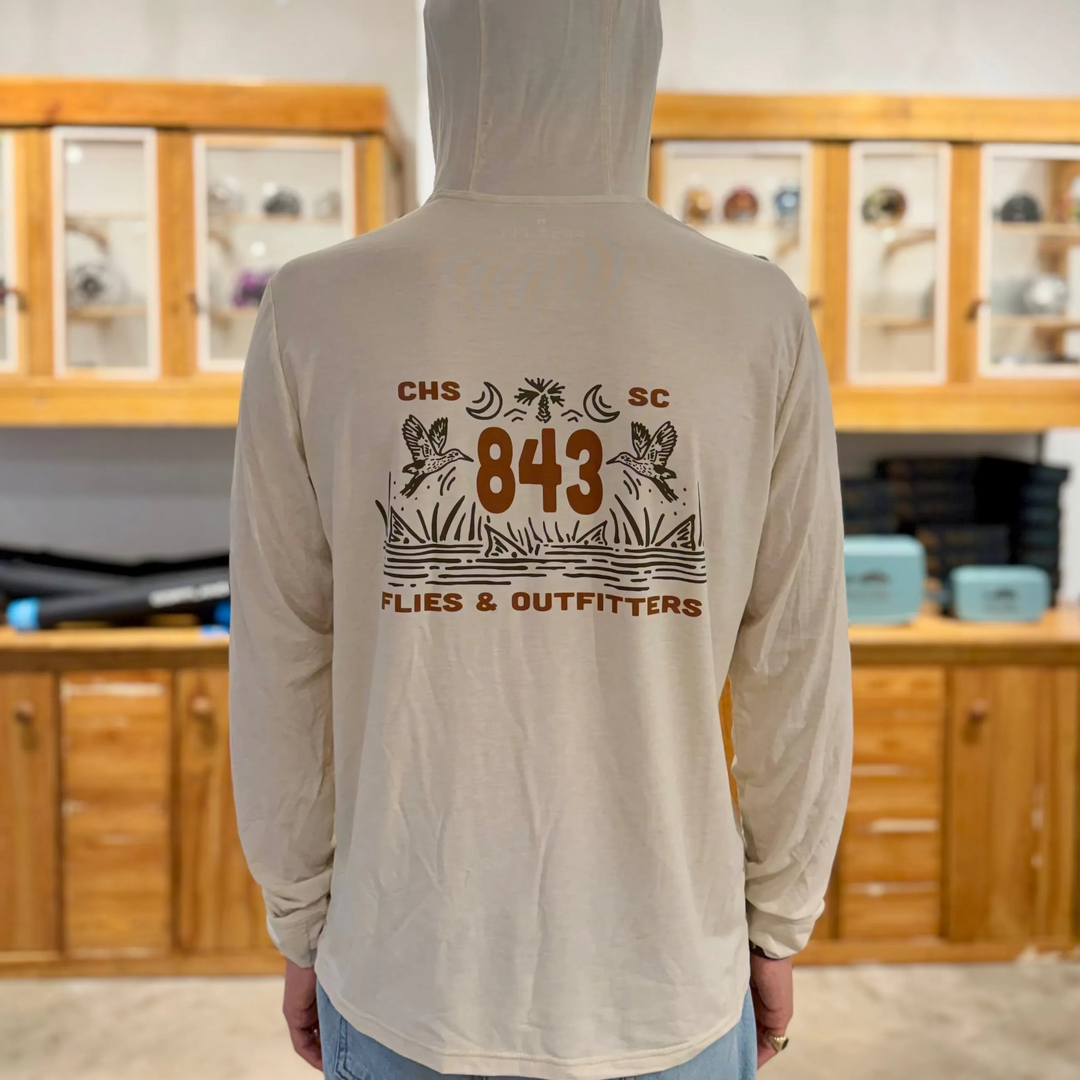 Free Fly Elevate Hoodie X 843 Flies - Heather Birch/ Oyster Bar