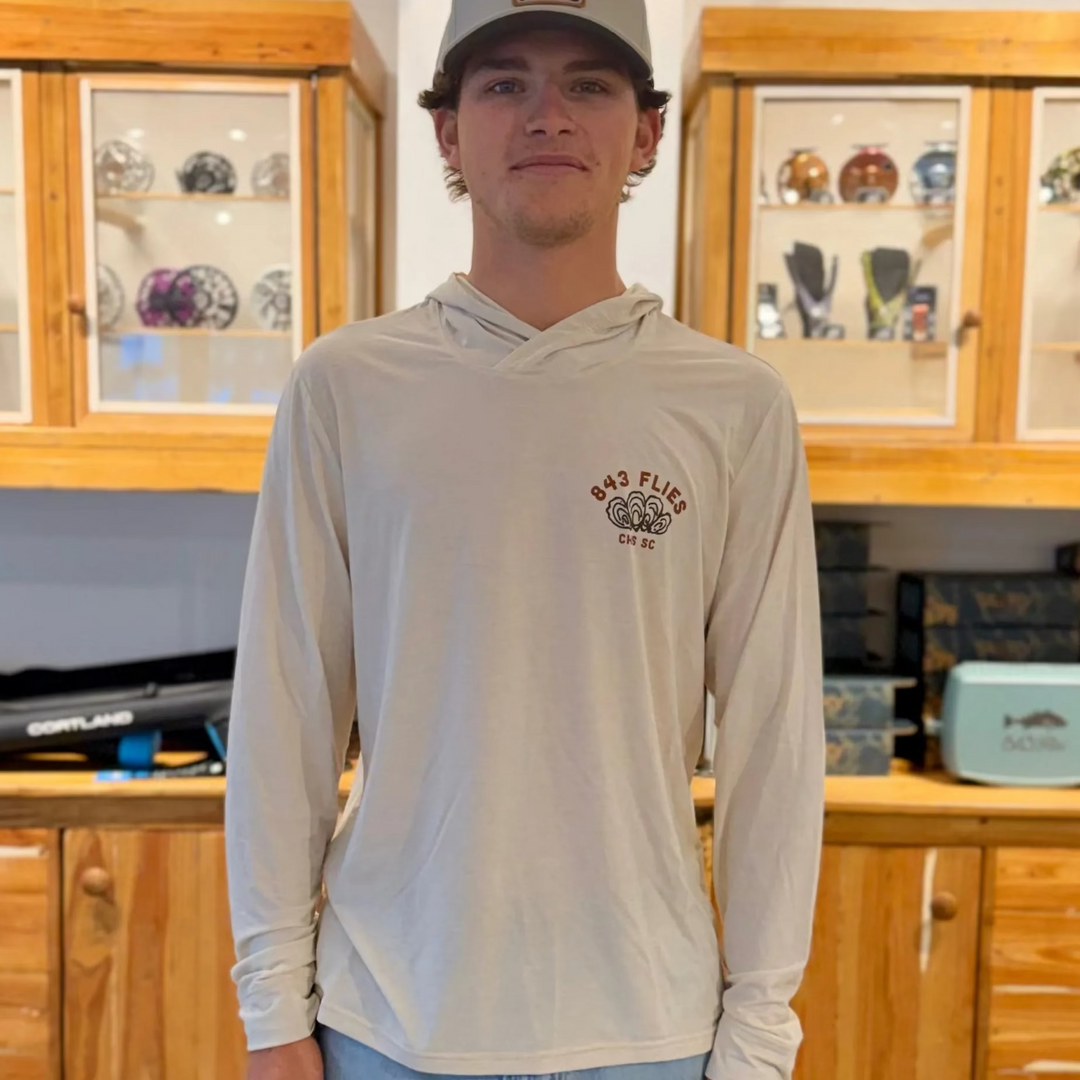 Free Fly Elevate Hoodie X 843 Flies - Heather Birch/ Oyster Bar