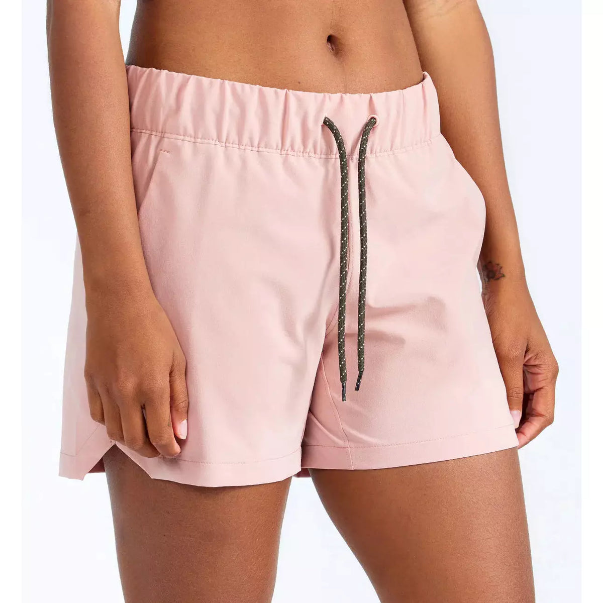 Pink Free Fly Swell short hem slit and fabric texture