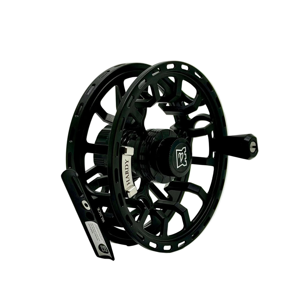 Hardy Fortuna Regent 8000 black fly reel with carbon fiber drag and sealed waterproof hub