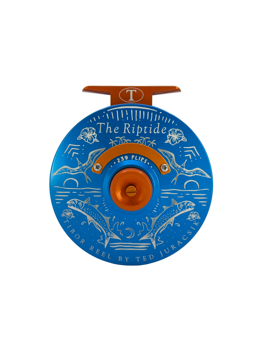 Tibor Riptide Gen 4 - Aqua w/Sunset Orange Small Parts & 239 Bre Drake Tarpon Art (CUSTOM)(IN STOCK)