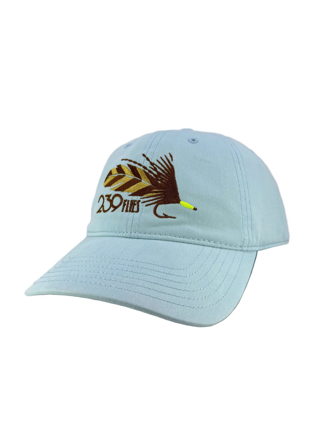 239 Flies Dad Hat -Feather Weight  - Baby Blue