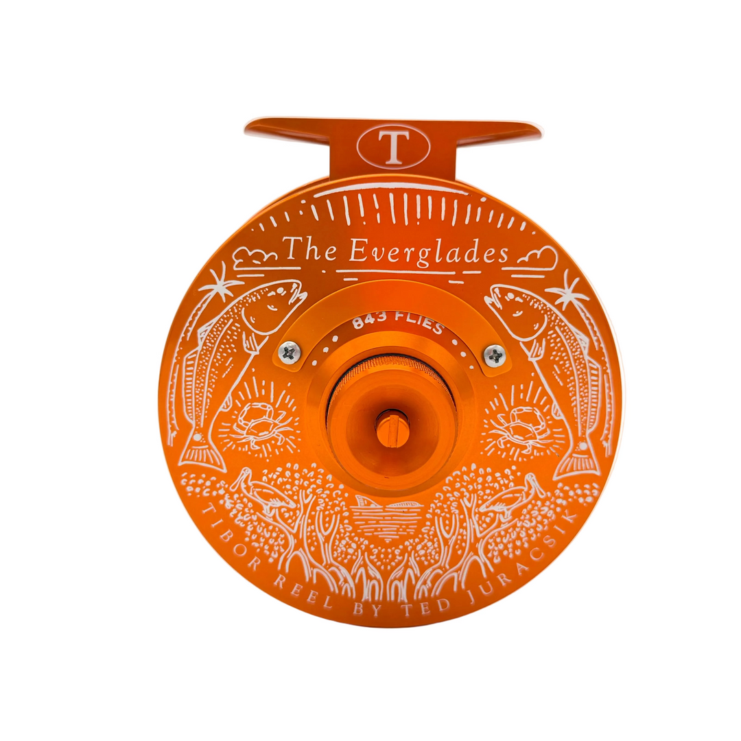 Tibor Everglades - Sunset Orange w/ 843 Flies X Bre Drake Redfish Art (IN STOCK)