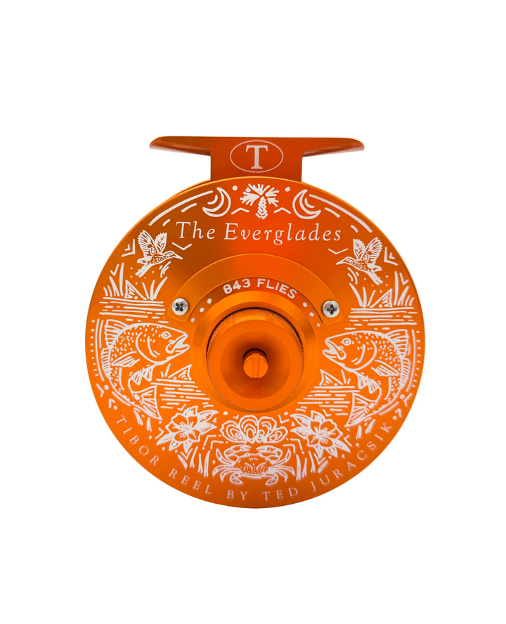 Tibor Everglades - Sunset Orange w/ 843 Flies X Bre Drake Charleston Art (IN STOCK)