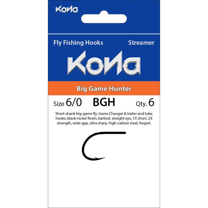 Kona Big Game Hunter Size 6/0 product label and packaging design
