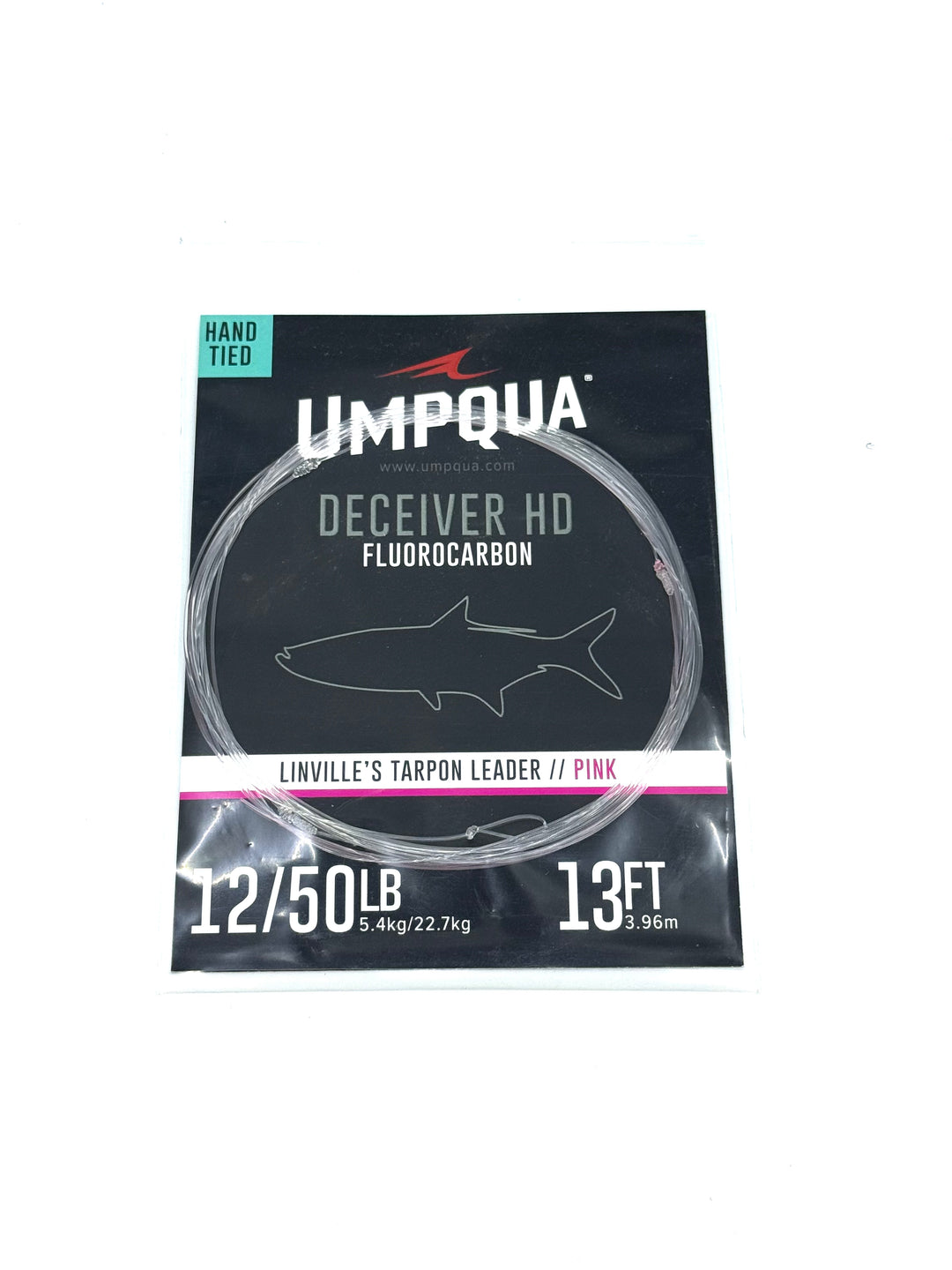 Umpqua Linville Tarpon Leader, 13ft Pink Deceiver HD Fluorocarbon, hand-tied 12/50lb strength