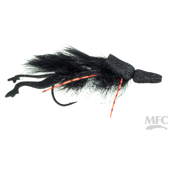 MFC Amphibious Assault black streamer fly with orange thread tail