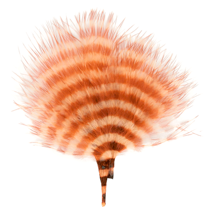 Orange-rust and creamy white warm-toned barred marabou