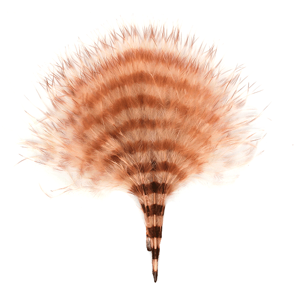Natural tan and reddish-brown barred marabou feather tuft