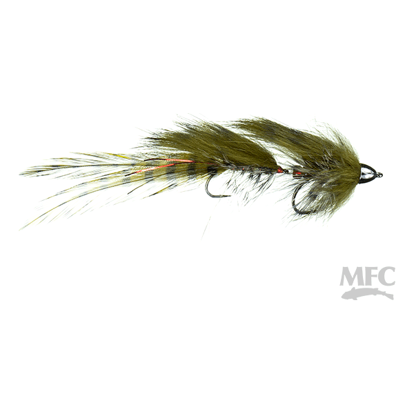 MFC Mod Maiden bass streamer with olive green shaggy body