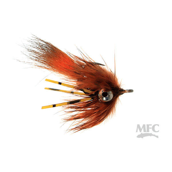 MFC Smith's Scorpion rust wet fly size #08 featuring silver bead head and brown deer hair collar