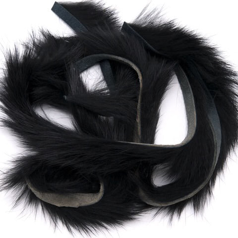 Plush black Magnum Rabbit Strips with suede-like leather backing