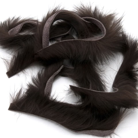 Dark brown to black Magnum Rabbit Strips for minnow imitations