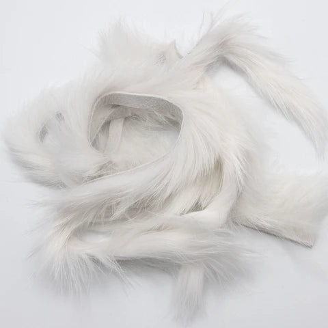 Pure white fluffy Magnum Rabbit Strips for minnow imitations
