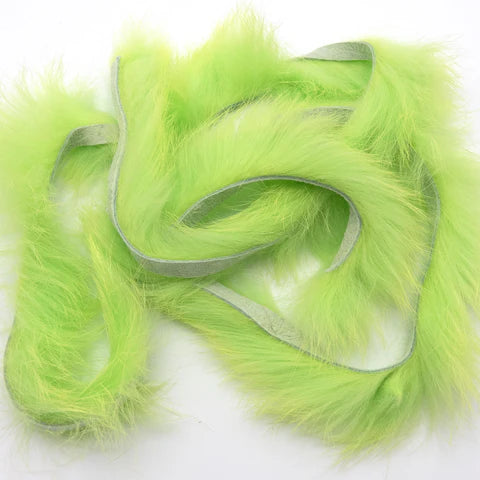 Neon lime green Magnum Rabbit Strips for saltwater fly tying