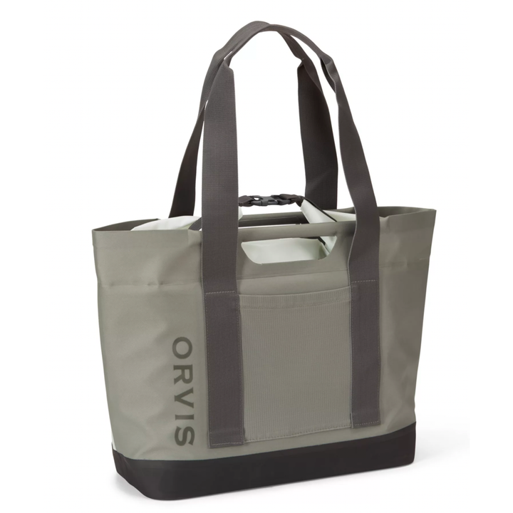 Orvis Pro Waterproof Tote Bag in Cloudburst with mesh pocket