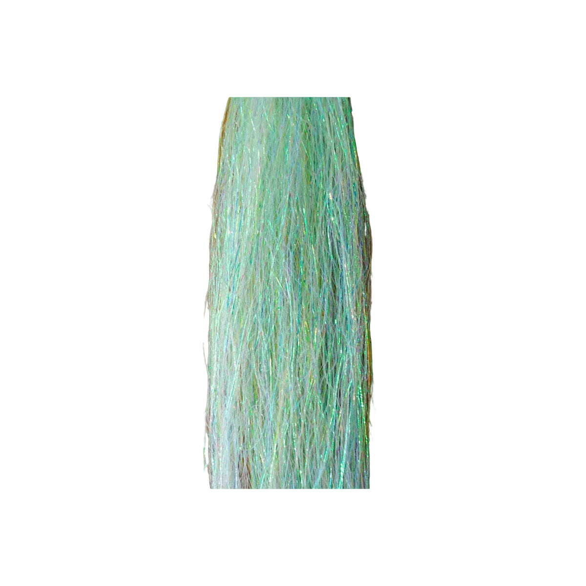 Hareline Polar Flash light green and white holographic fly tying material detail