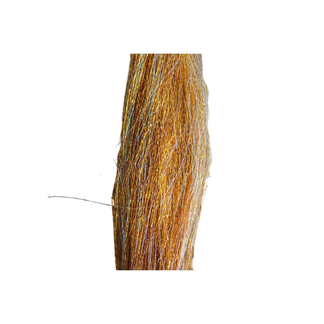 Hareline Polar Flash iridescent copper and orange synthetic fly tying fibers