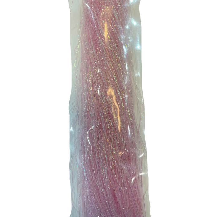 Sealed Hareline Polar Flash translucent pink holographic fly tying fibers