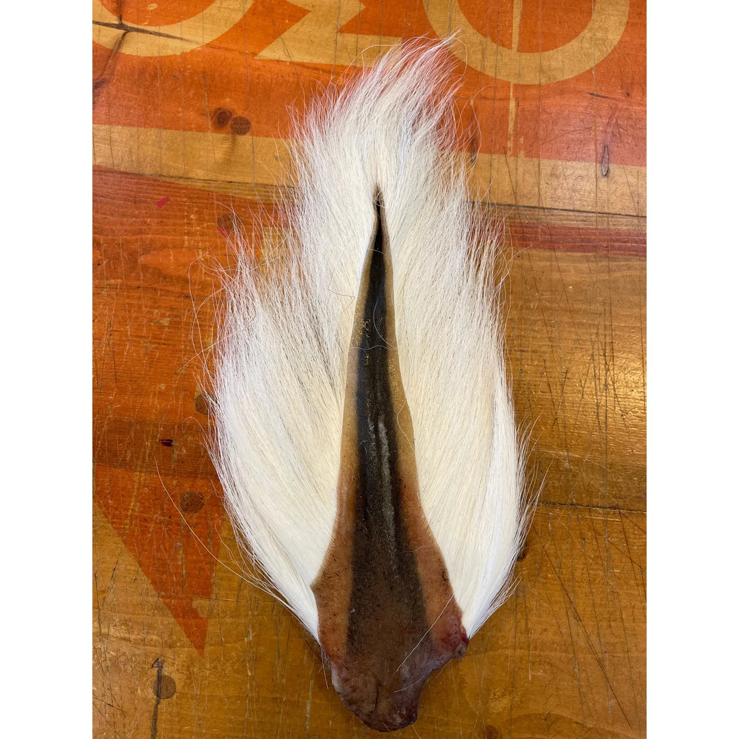 White buck tail strip for streamer fly patterns