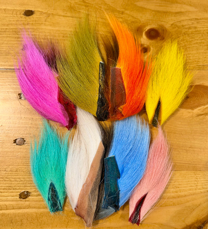 Assorted color buck tails for fly tying materials