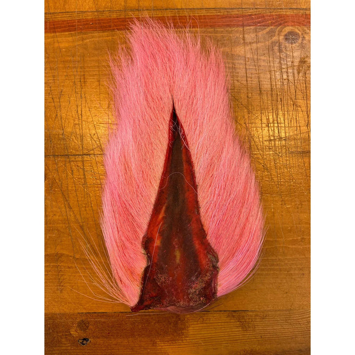 Bright Pink Dyed Deer Tail Close-Up