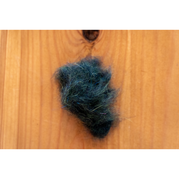 Dark blue-green iridescent rabbit dubbing fiber