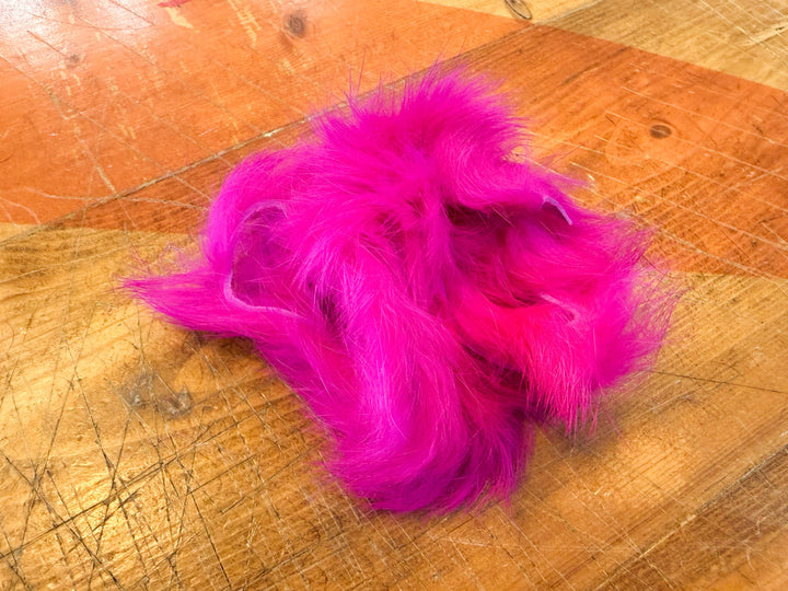 Vivid magenta pink rabbit fur strips for fly tying materials