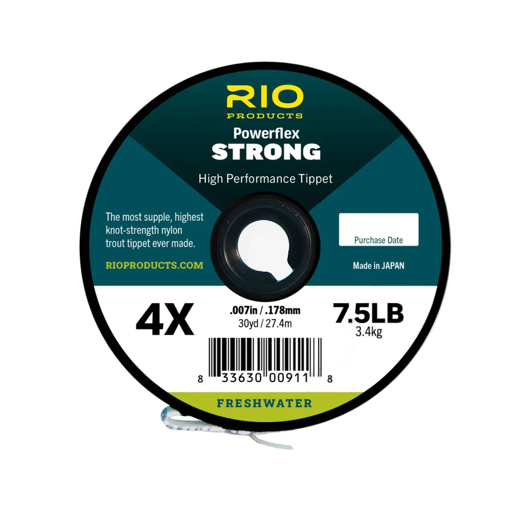 Rio Powerflex STRONG 4X trout tippet, .007in diameter, 30yd spool for freshwater fishing