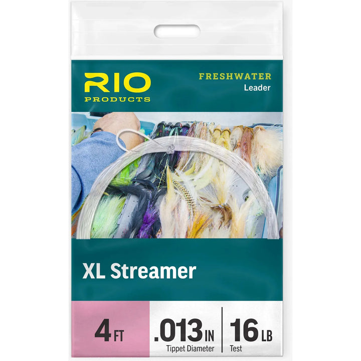 Rio XL Streamer Leader packaging showing 4ft length, .013in tippet, and 16lb test strength