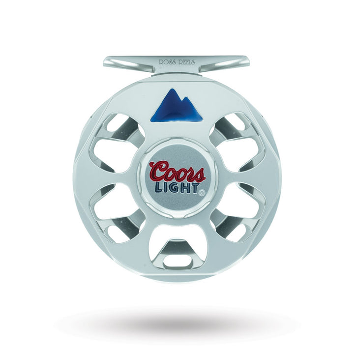 Ross Coors Light Cimarron LT fly reel with thermo-chromatic mountain graphic