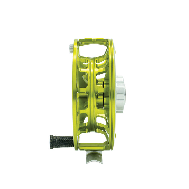 Side view of Ross Evolution LTX fly reel showing drag adjustment dial