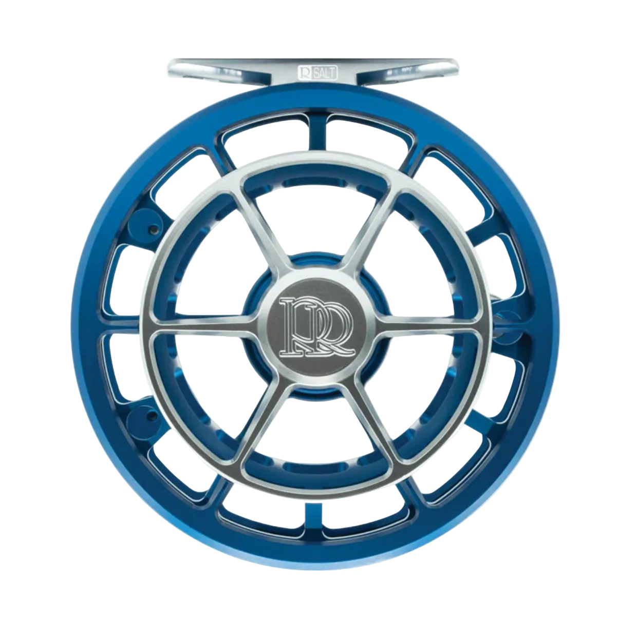 Ross R Salt 11/12 Matte Blue Fishing Reel Front View