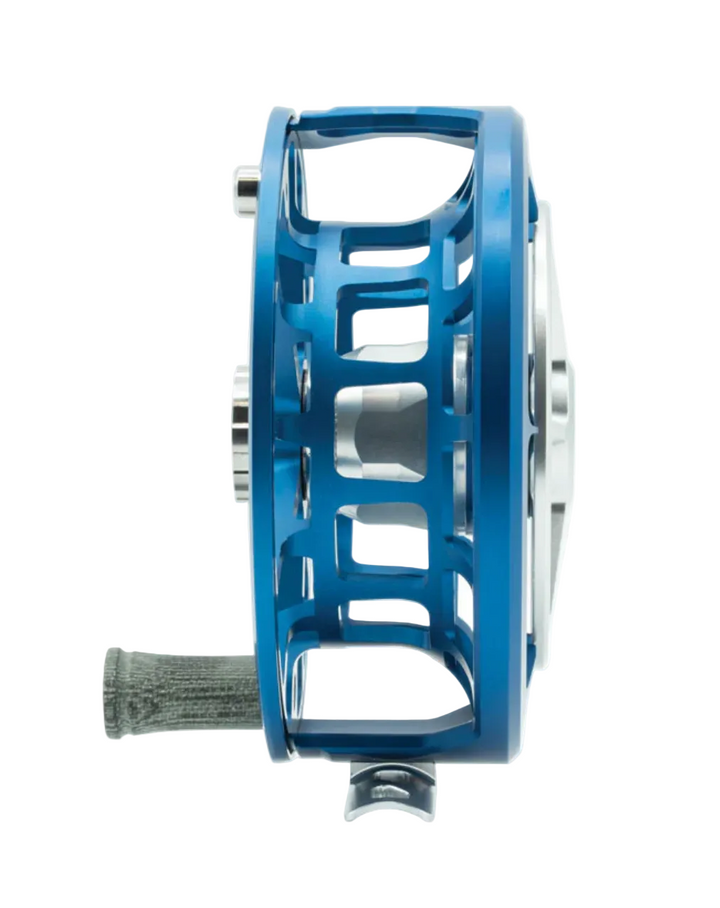 Ross R Salt 11/12 Matte Blue Reel Side Profile with Handle
