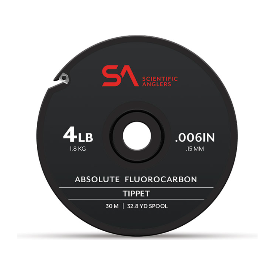 Scientific Anglers Absolute Fluorocarbon Tippet, 4lb test, .006in diameter, 30m spool with cutter