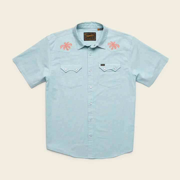 Howler Bros - Crosscut Deluxe Shortsleeve Shirt - Fronds : Nile Blue