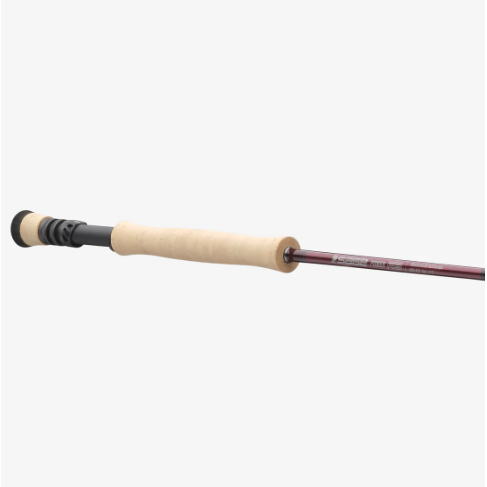 Sage Power R8 Salt fly rod cork grip texture and aluminum reel seat detail