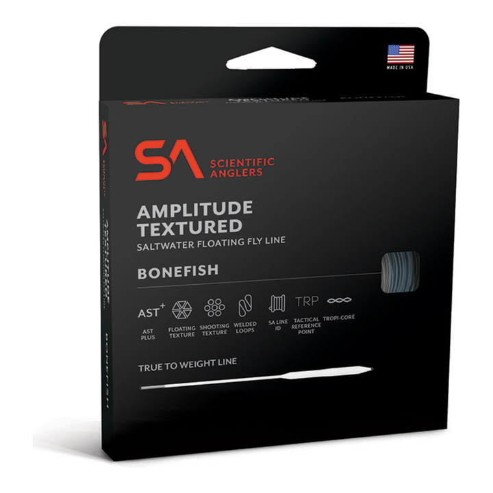 Scientific Anglers Amplitude Textured Saltwater Floating Fly Line Bonefish packaging with AST+ technology