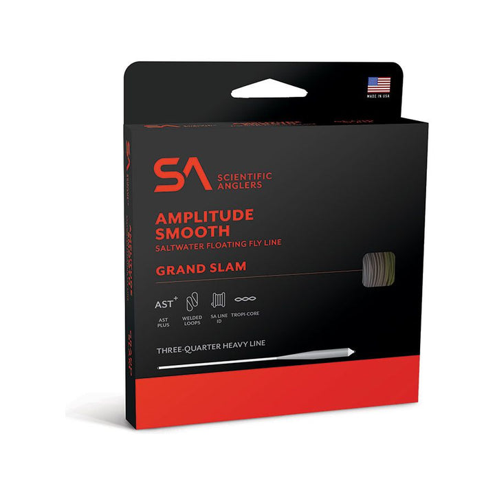 Scientific Anglers Amplitude Smooth Grand Slam saltwater fly line packaging with USA flag