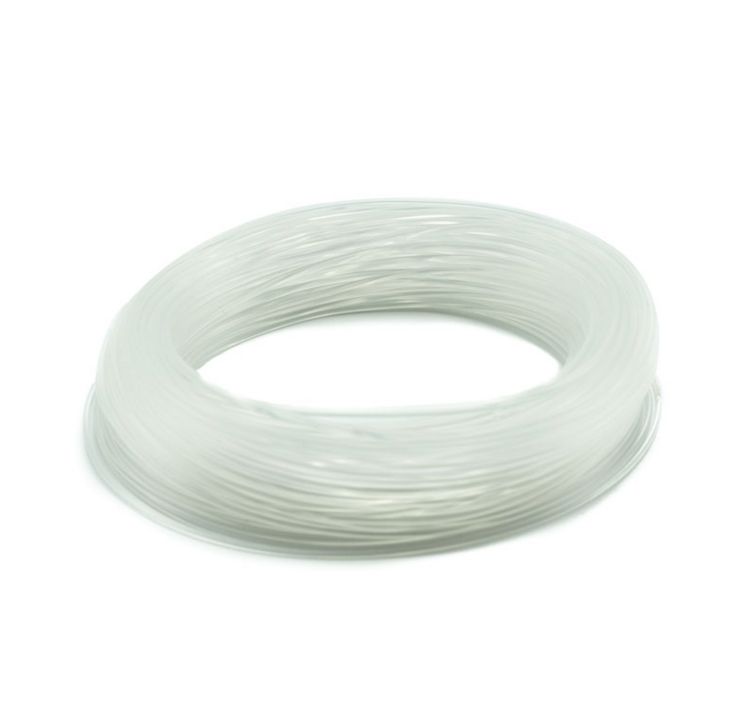 Close-up of Scientific Anglers Magnitude clear float fly line showing slick DuraCoat finish