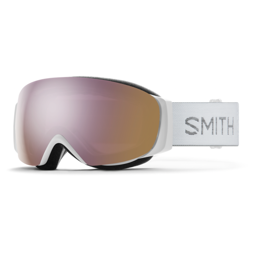 Smith I/O Mag S - White Chunky Knit + ChromaPop™ Everyday Rose Gold Mirror Lens (IN STOCK)