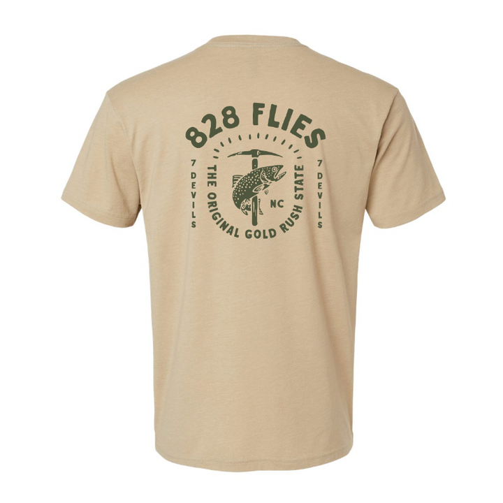 828 Flies X Tee Shirt Gold Rush 1 - Heather Tan