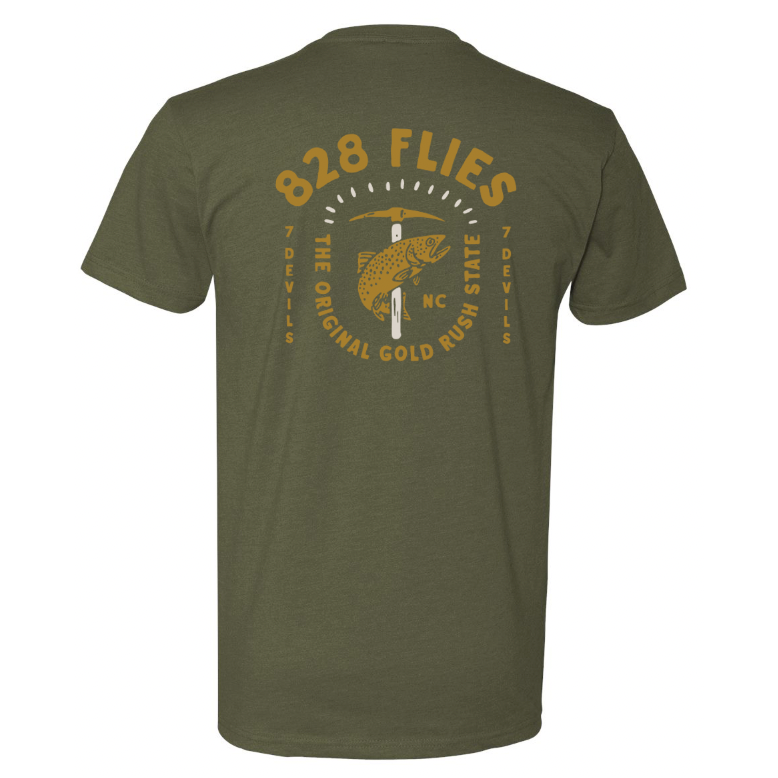 828 Flies X Tee Shirt Gold Rush 2 - Military Green
